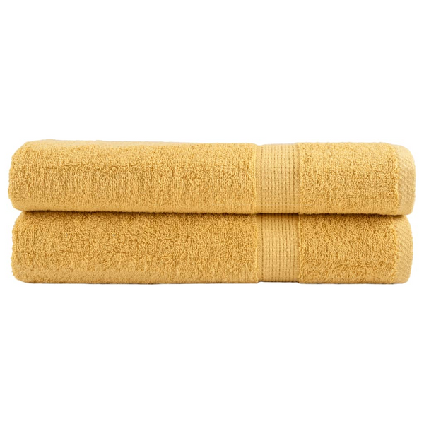 SOLUND Premium Towels - Set of 2, 100x200cm, Gold, 600gsm, Luxury Cotton, Highly Absorbent & Machine Washable - Premium  from Home Treasures - Just £59.99! Shop now at Home Treasures