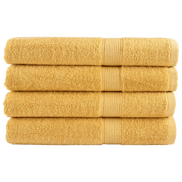 SOLUND Premium Towels, Set of 4, Gold, 100x200cm, Ultra Soft 600gsm Cotton Towels for Home & Spa - Premium  from Home Treasures - Just £106.99! Shop now at Home Treasures