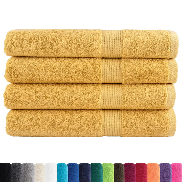 SOLUND Premium Towels, Set of 4, Gold, 100x200cm, Ultra Soft 600gsm Cotton Towels for Home & Spa - Premium  from Home Treasures - Just £106.99! Shop now at Home Treasures