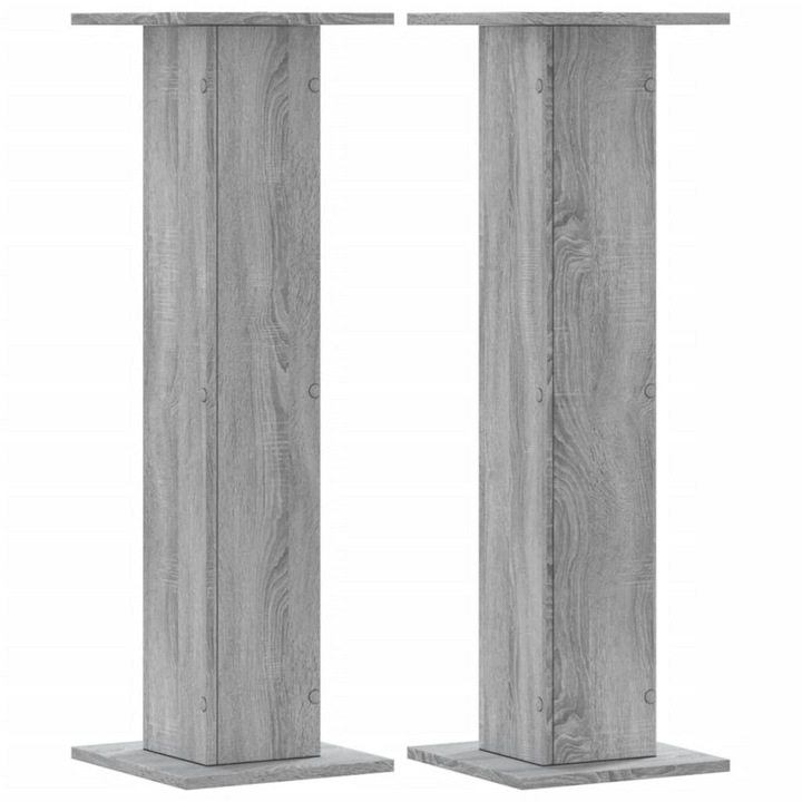 Set of 2 Grey Sonoma Speaker Stands - Engineered Wood, 95cm Height, 30x30cm Top Plate, 60kg Capacity - Premium  from Home Treasures - Just £77.99! Shop now at Home Treasures