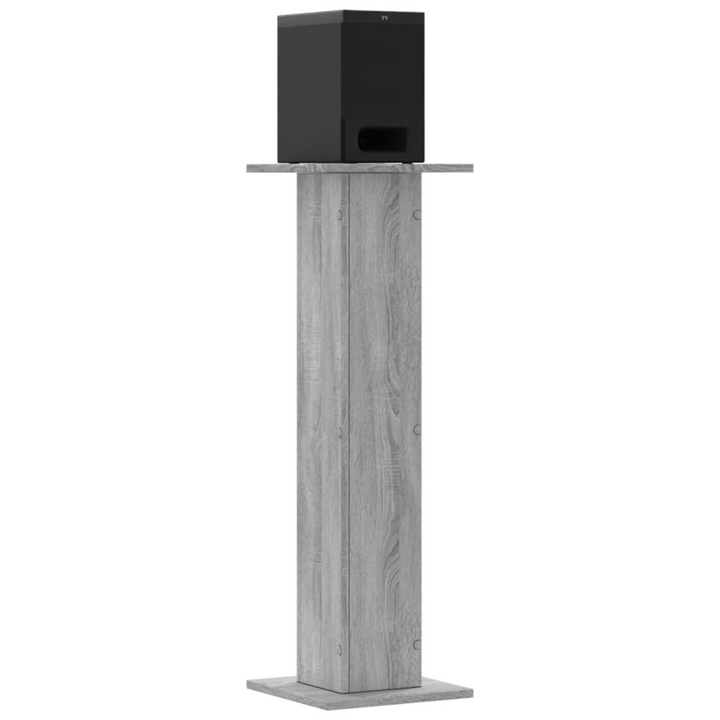 Set of 2 Grey Sonoma Speaker Stands - Engineered Wood, 95cm Height, 30x30cm Top Plate, 60kg Capacity - Premium  from Home Treasures - Just £77.99! Shop now at Home Treasures