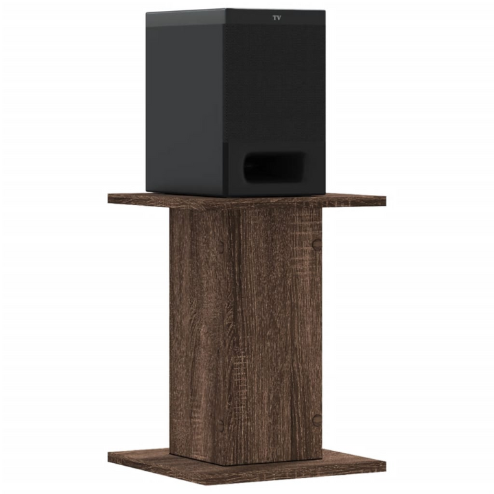 Brown Oak Speaker Stands - Set of 2, Engineered Wood, 30x30x40 cm, Sturdy & Stylish - Premium  from Home Treasures - Just £48.99! Shop now at Home Treasures