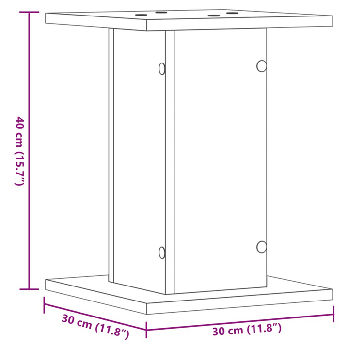 Brown Oak Speaker Stands - Set of 2, Engineered Wood, 30x30x40 cm, Sturdy & Stylish - Premium  from Home Treasures - Just £48.99! Shop now at Home Treasures