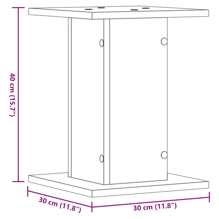 Concrete Grey Speaker Stands - Set of 2, Engineered Wood, 30x30x40 cm, up to 60 kg Capacity - Premium  from Home Treasures - Just £46.99! Shop now at Home Treasures