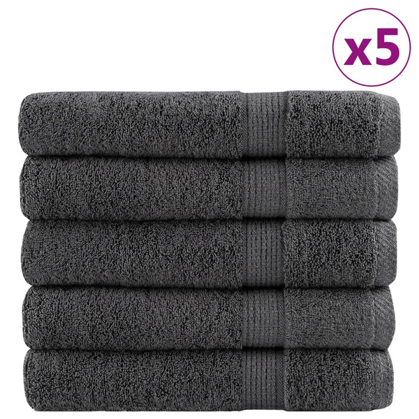 SOLUND Premium Towels, Set of 5 - Anthracite, 100x200cm, 600gsm, Luxuriously Soft & Absorbent - Premium  from Home Treasures - Just £619.99! Shop now at Home Treasures