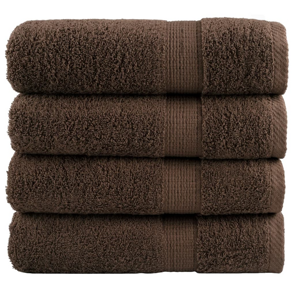 SOLUND Premium Brown Shower Towels, Set of 4 - 100% Cotton, 70x140cm, 600gsm, Ultra-Soft & Absorbent, OEKO-TEX Certified - Premium  from Home Treasures - Just £54.99! Shop now at Home Treasures