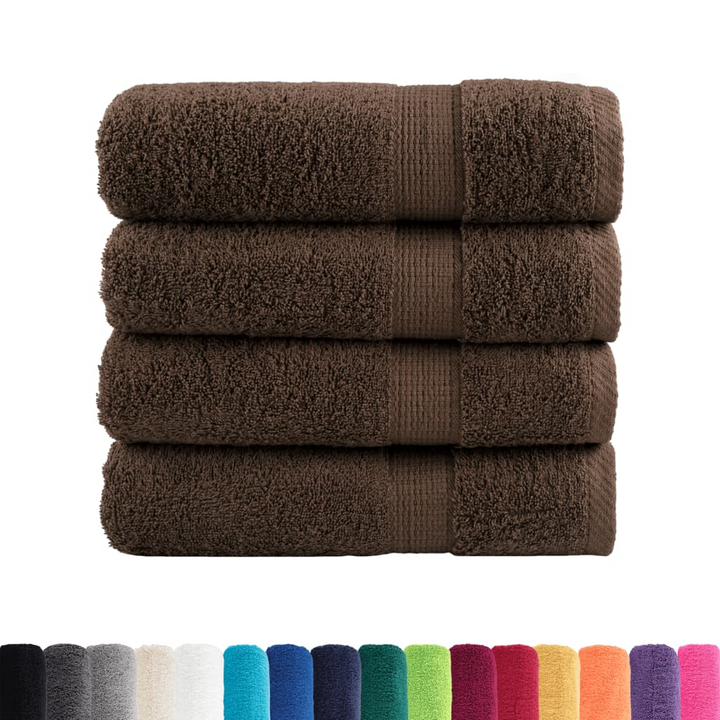 SOLUND Premium Brown Shower Towels, Set of 4 - 100% Cotton, 70x140cm, 600gsm, Ultra-Soft & Absorbent, OEKO-TEX Certified - Premium  from Home Treasures - Just £54.99! Shop now at Home Treasures