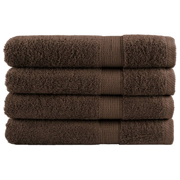 SOLUND Premium Towels, Set of 4, Brown, 100x200cm, 600gsm - Luxurious, High-Absorbency, Ring-Spun Cotton - Premium  from Home Treasures - Just £110.99! Shop now at Home Treasures