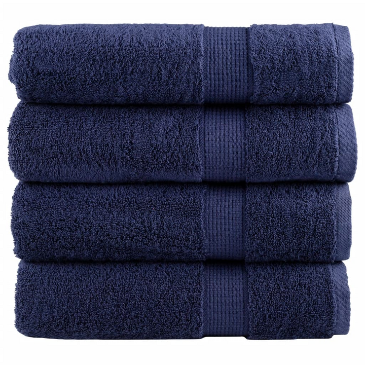 SOLUND Premium Shower Towels Set of 4 - Navy Blue 70x140cm, Soft & Absorbent 600gsm Cotton - Premium  from Home Treasures - Just £54.99! Shop now at Home Treasures