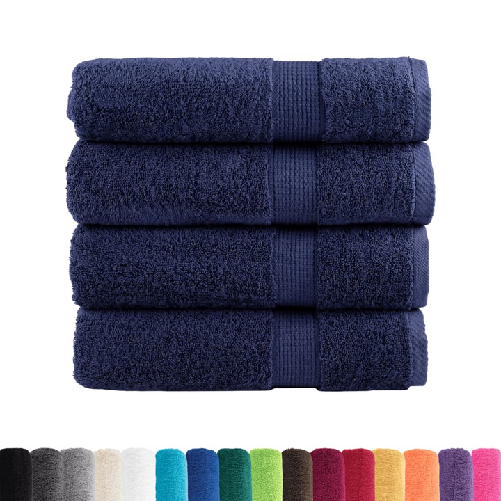 SOLUND Premium Shower Towels Set of 4 - Navy Blue 70x140cm, Soft & Absorbent 600gsm Cotton - Premium  from Home Treasures - Just £54.99! Shop now at Home Treasures