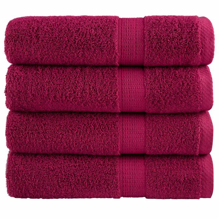 SOLUND Premium Shower Towels, Set of 4, Bordeaux - Luxurious 100% Cotton, 70x140cm, Ultra Soft & Absorbent - Premium  from Home Treasures - Just £54.99! Shop now at Home Treasures