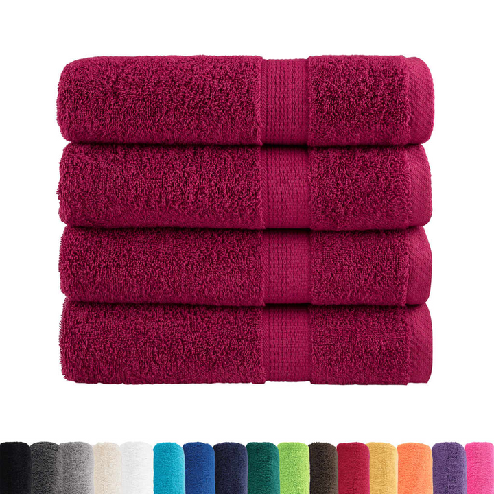 SOLUND Premium Shower Towels, Set of 4, Bordeaux - Luxurious 100% Cotton, 70x140cm, Ultra Soft & Absorbent - Premium  from Home Treasures - Just £54.99! Shop now at Home Treasures