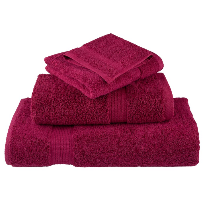 SOLUND Premium Shower Towels, Set of 4, Bordeaux - Luxurious 100% Cotton, 70x140cm, Ultra Soft & Absorbent - Premium  from Home Treasures - Just £54.99! Shop now at Home Treasures