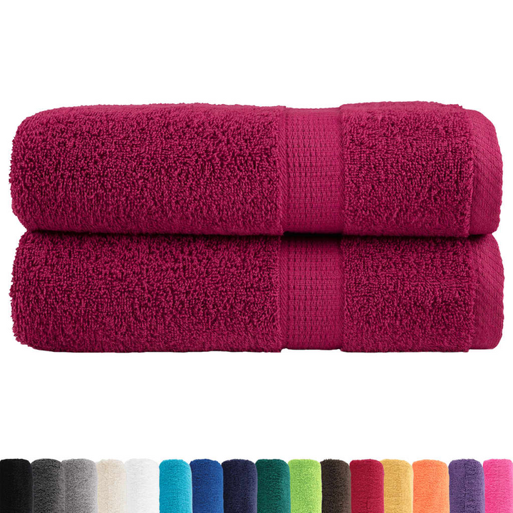 SOLUND Premium Bath Towels, Set of 2 - Luxurious 100% Ring-Spun Cotton, 100x150cm, 600gsm, Bordeaux - OEKO-TEX Certified, Super Absorbent & Machine Washable - Premium  from Home Treasures - Just £45.99! Shop now at Home Treasures