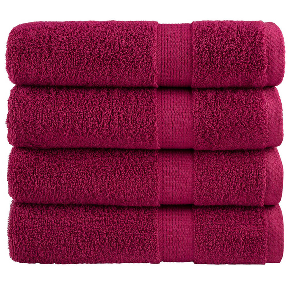 SOLUND Premium Bath Towels, Set of 4 - Bordeaux, 600gsm, 100x150cm - Ultra Soft & Highly Absorbent, 100% Ring-Spun Cotton - Premium  from Home Treasures - Just £82.99! Shop now at Home Treasures