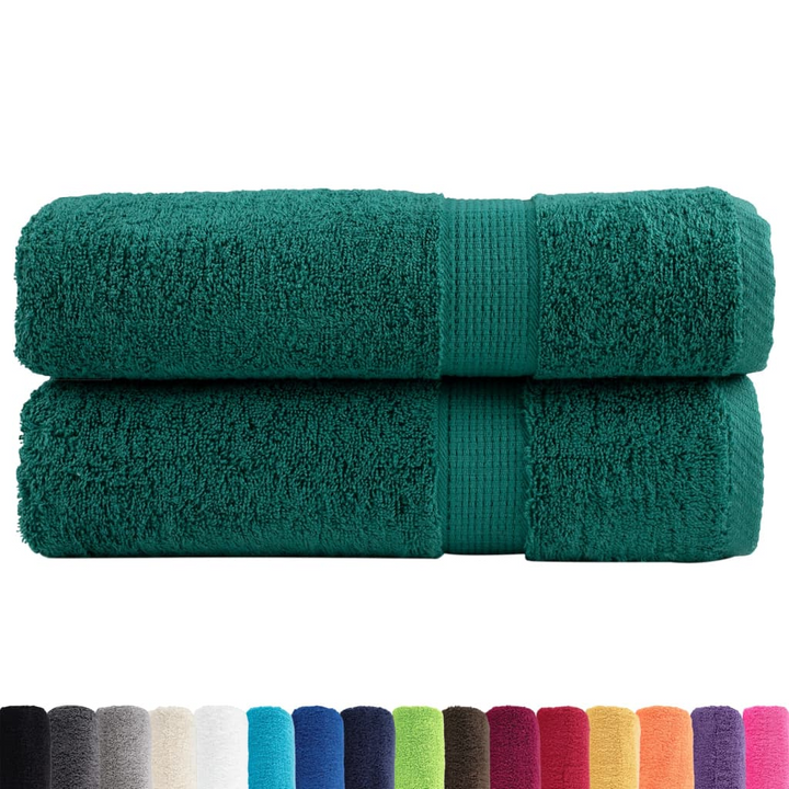 SOLUND Premium Shower Towels - Set of 2, Ultra-Soft 100% Cotton, 600 GSM, Highly Absorbent & Durable - Green, 70x140 cm - Premium  from Home Treasures - Just £36.99! Shop now at Home Treasures