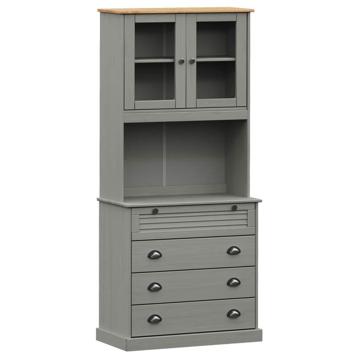 VIGO Highboard in Grey - Solid Pine Wood, 80x40x176 cm, Elegant Design and Ample Storage - Premium  from Home Treasures - Just £308.99! Shop now at Home Treasures