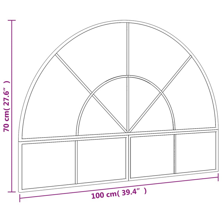 Black Arch Wall Mirror 100x70 cm – Elegant Iron Frame, Clear Reflection - Premium  from Home Treasures - Just £156.99! Shop now at Home Treasures