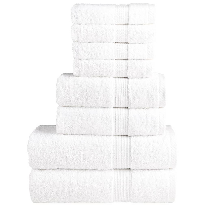 SOLUND 8 Piece Premium Towel Set in White 600 gsm - Ultra Soft, Highly Absorbent, and Durable Towels for Home & Spa Use - Premium  from Home Treasures - Just £58.99! Shop now at Home Treasures