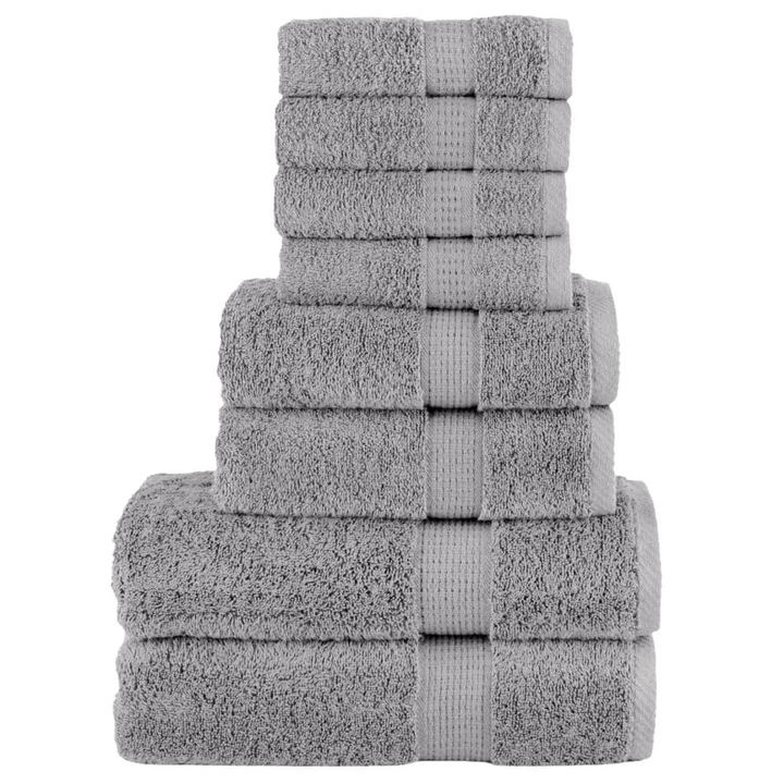 SOLUND Luxurious 8 Piece Premium Towel Set in Grey 600 gsm - Ultra-Soft, Highly Absorbent, OEKO-TEX Certified Cotton Towels - Premium  from Home Treasures - Just £62.99! Shop now at Home Treasures