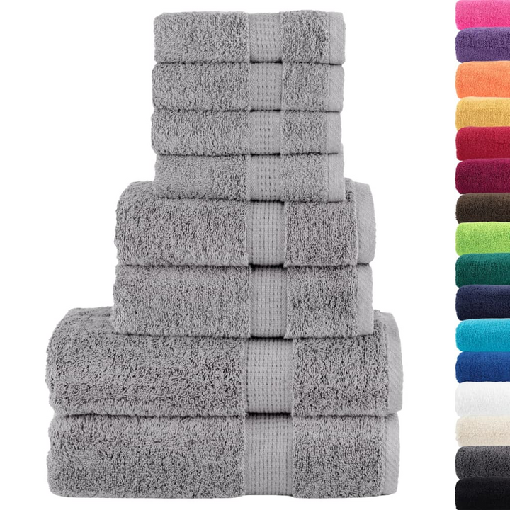 SOLUND Luxurious 8 Piece Premium Towel Set in Grey 600 gsm - Ultra-Soft, Highly Absorbent, OEKO-TEX Certified Cotton Towels - Premium  from Home Treasures - Just £62.99! Shop now at Home Treasures