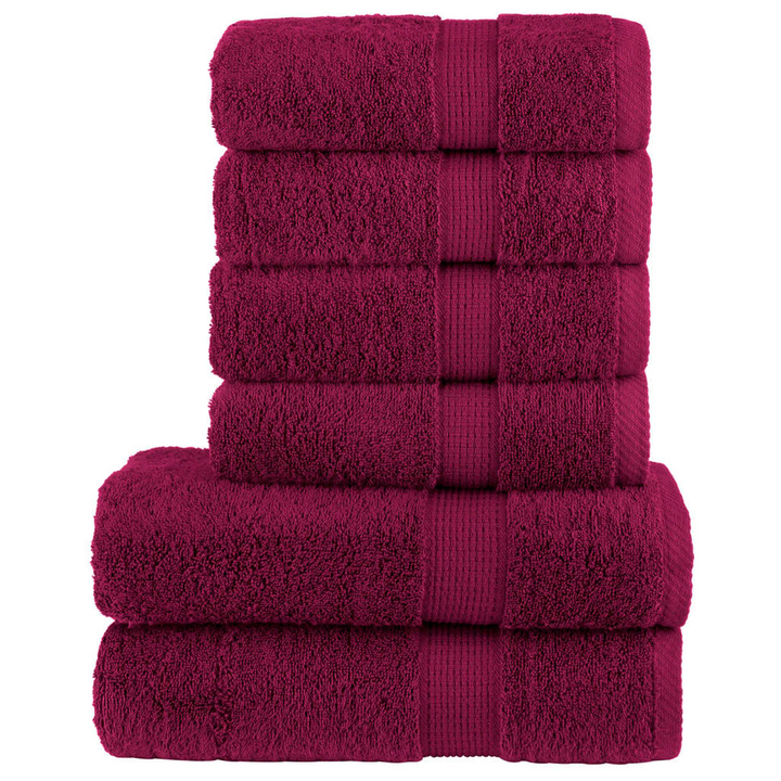 6 Piece Premium Towel Set SOLUND Bordeaux 600gsm - Luxuriously Soft, Absorbent & Durable Cotton Towels - Premium  from Home Treasures - Just £64.99! Shop now at Home Treasures