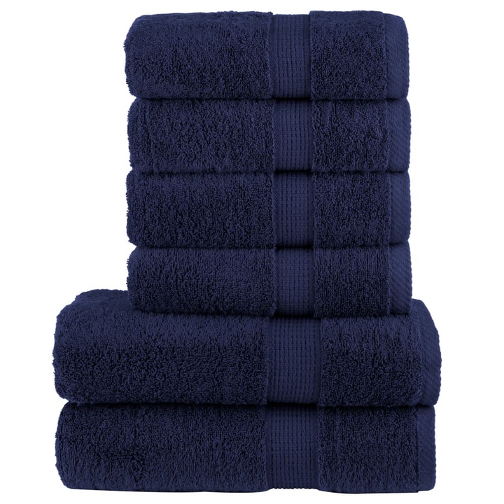 SOLUND 6 Piece Premium Towel Set Navy Blue 600 gsm - Ultra Soft & Highly Absorbent Cotton Towels, OEKO-TEX Certified, Perfect for Bathroom & Spa - Premium  from Home Treasures - Just £58.99! Shop now at Home Treasures