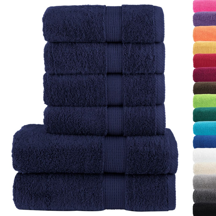 SOLUND 6 Piece Premium Towel Set Navy Blue 600 gsm - Ultra Soft & Highly Absorbent Cotton Towels, OEKO-TEX Certified, Perfect for Bathroom & Spa - Premium  from Home Treasures - Just £58.99! Shop now at Home Treasures