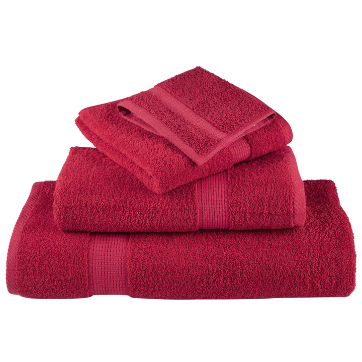 6 Piece Premium Towel Set SOLUND Red 600 gsm - Super Soft 100% Cotton, Highly Absorbent, Machine Washable - Premium  from Home Treasures - Just £54.99! Shop now at Home Treasures