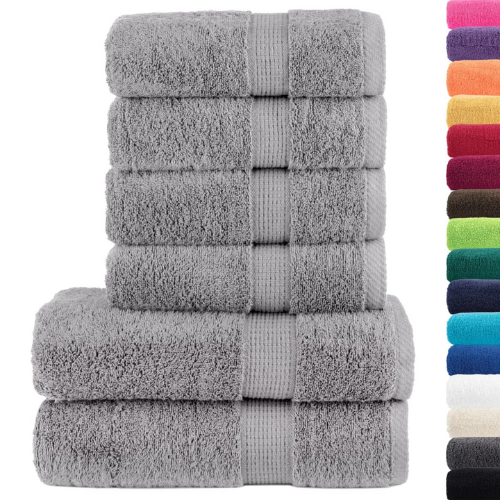 SOLUND 6 Piece Premium Towel Set in Grey 600 gsm - Soft, Absorbent & Durable - Premium  from Home Treasures - Just £66.99! Shop now at Home Treasures