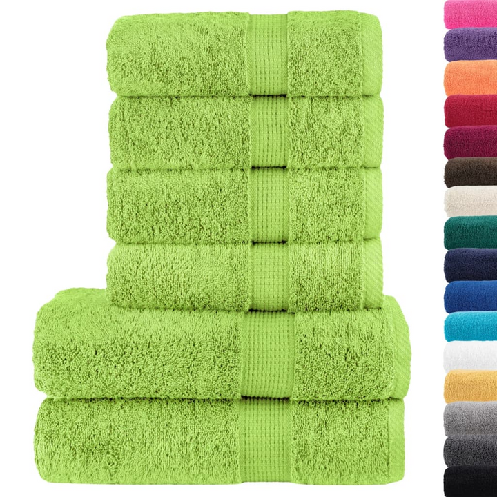 SOLUND 6 Piece Premium Towel Set in Apple Green, 600 GSM, Super Soft & Absorbent Cotton Towels - Premium  from Home Treasures - Just £67.99! Shop now at Home Treasures