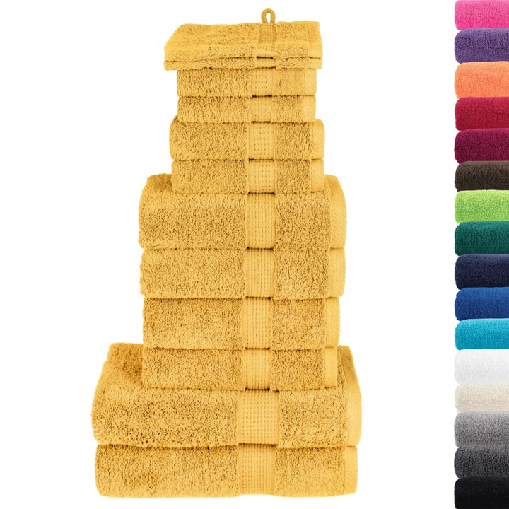 SOLUND 12 Piece Premium Towel Set Gold 600 gsm - Soft, Durable, Machine Washable, and Highly Absorbent Towels for Home and Spa Use - Premium  from Home Treasures - Just £64.99! Shop now at Home Treasures