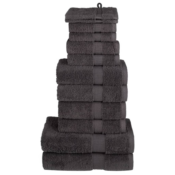 12 Piece Premium Towel Set SOLUND Anthracite 600 gsm - Ultra Soft, Highly Absorbent, 100% Cotton Towels - Premium  from Home Treasures - Just £83.99! Shop now at Home Treasures