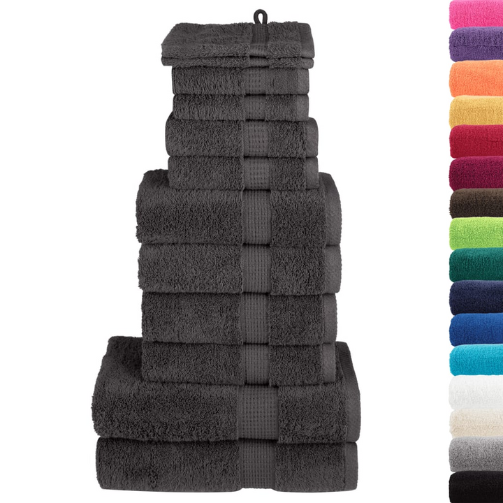 12 Piece Premium Towel Set SOLUND Anthracite 600 gsm - Ultra Soft, Highly Absorbent, 100% Cotton Towels - Premium  from Home Treasures - Just £83.99! Shop now at Home Treasures