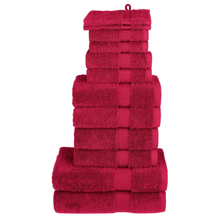 12 Piece Premium Towel Set SOLUND Red - Luxurious 600 GSM Cotton Towels for Home & Spa - Premium  from Home Treasures - Just £73.99! Shop now at Home Treasures