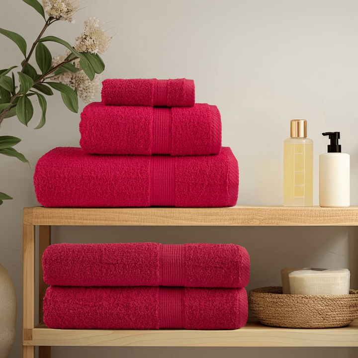 12 Piece Premium Towel Set SOLUND Red - Luxurious 600 GSM Cotton Towels for Home & Spa - Premium  from Home Treasures - Just £73.99! Shop now at Home Treasures