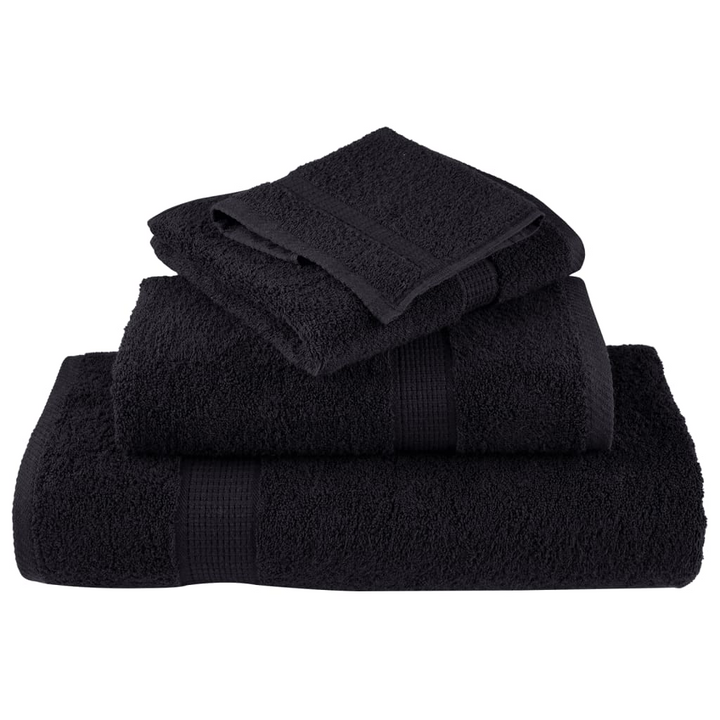 SOLUND 12 Piece Premium Black Towel Set 600 gsm - Luxury Cotton Towels for Home & Commercial Use - Premium  from Home Treasures - Just £83.99! Shop now at Home Treasures