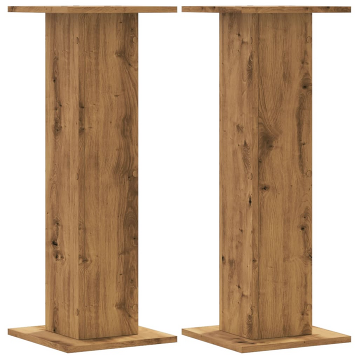 Set of 2 Artisian Oak Speaker Stands - Durable Engineered Wood, 80cm Height, 60kg Capacity - Enhance Audio Experience - Premium  from Home Treasures - Just £80.99! Shop now at Home Treasures