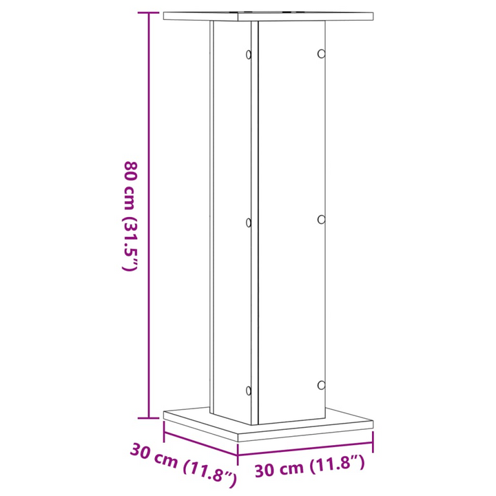 Set of 2 Artisian Oak Speaker Stands - Durable Engineered Wood, 80cm Height, 60kg Capacity - Enhance Audio Experience - Premium  from Home Treasures - Just £80.99! Shop now at Home Treasures