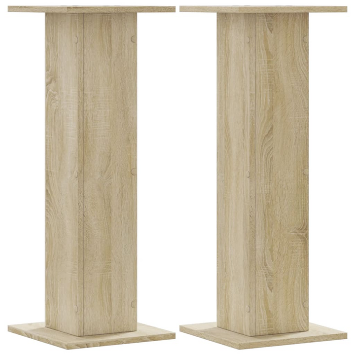 Speaker Stands - Set of 2 in Sonoma Oak Finish, 30x30x80 cm - Durable Engineered Wood, Hollow Design for Sound Quality Enhancement - Premium  from Home Treasures - Just £68.99! Shop now at Home Treasures