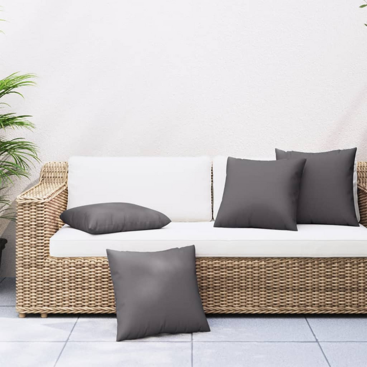 Sofa Cushions Set of 4, Water Repellent, Anthracite, 50x50 cm - Premium Outdoor & Indoor Pillows with Luxurious Comfort - Premium  from Home Treasures - Just £49.99! Shop now at Home Treasures