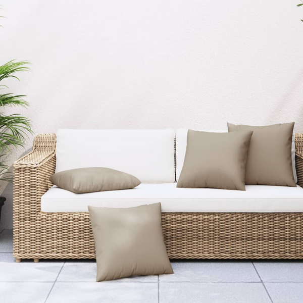 Set of 4 Taupe Sofa Cushions 60x60 cm - Water-Resistant, Perfect for Indoor & Outdoor Use - Premium  from Home Treasures - Just £50.99! Shop now at Home Treasures