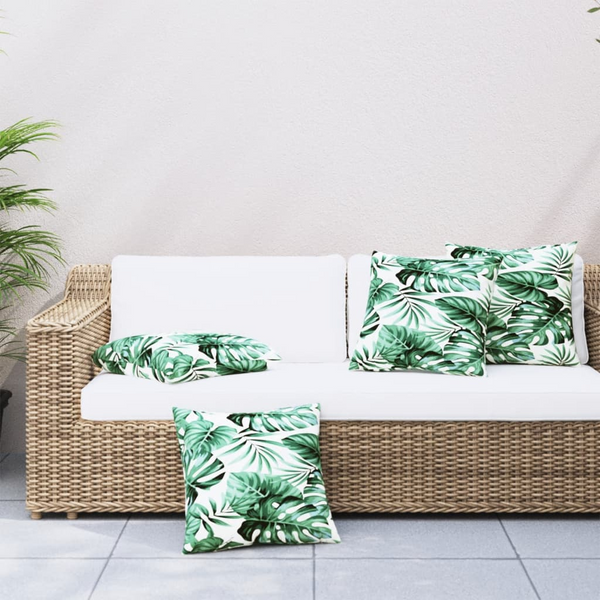 Leaf Pattern Sofa Cushions Set of 4 – 40x40 cm, Durable Water-Resistant Fabric, Comfortable Hollow Fibre Fill - Premium  from Home Treasures - Just £28.99! Shop now at Home Treasures