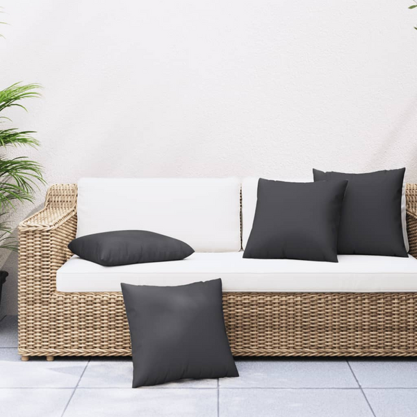 Set of 4 Black Sofa Cushions - 40x40 cm | Comfortable & Durable for Indoor/Outdoor Use - Premium  from Home Treasures - Just £33.99! Shop now at Home Treasures