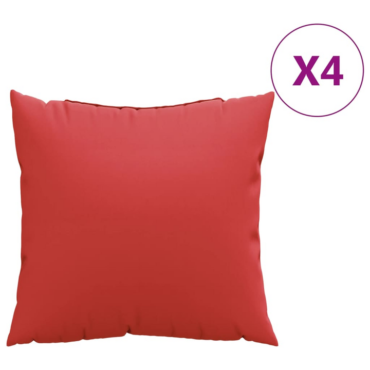 Red Sofa Cushions Set of 4 - 40x40 cm - Durable Polyester Fabric - Perfect for Indoor and Outdoor Use - Premium  from Home Treasures - Just £26.99! Shop now at Home Treasures