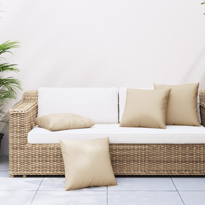 Beige Sofa Cushions Set of 4 - 40x40 cm - Durable, Water-Repellent Fabric for Indoor & Outdoor Comfort - Premium  from Home Treasures - Just £31.99! Shop now at Home Treasures