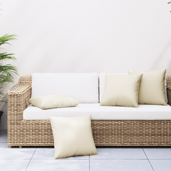 Cream Sofa Cushions Set of 4 - 60x60 cm Fabric, Water-Repellent, Ultra-Soft, Reversible - Perfect for Outdoor & Indoor Use - Premium  from Home Treasures - Just £53.99! Shop now at Home Treasures