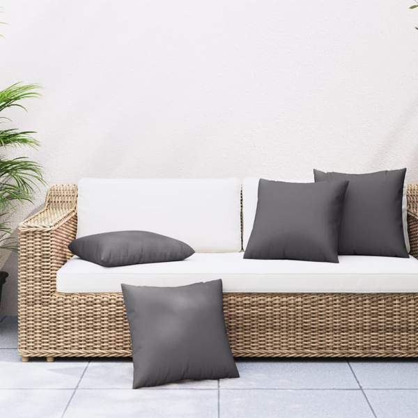 Set of 4 Comfortable Anthracite Sofa Cushions 60x60 cm - Ideal for Indoor & Outdoor Use - Premium  from Home Treasures - Just £61.99! Shop now at Home Treasures