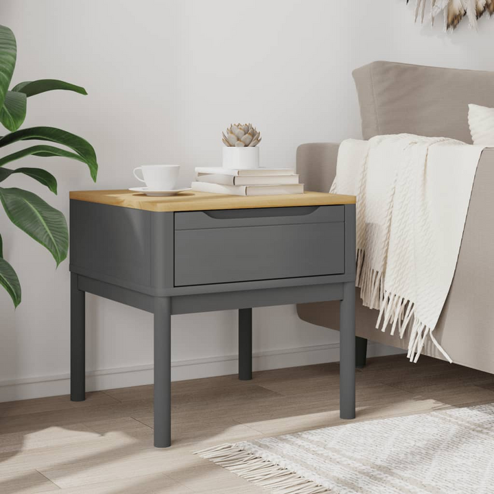 FLORO Grey Lamp Table 55x55x54 cm | Solid Pine Wood | Elegant Home Decor - Premium  from Home Treasures - Just £67.99! Shop now at Home Treasures