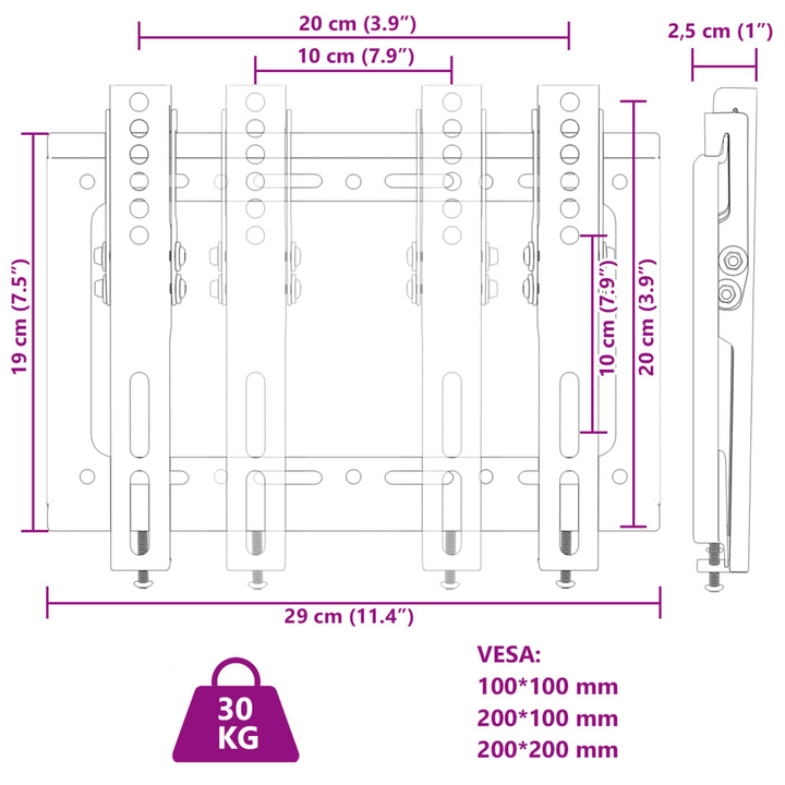 Durable TV Wall Mount for 14-42 Inch Screens | VESA 200x200 | 30kg Load | Tilt & Space-Saving Design - Premium  from Home Treasures - Just £11.99! Shop now at Home Treasures